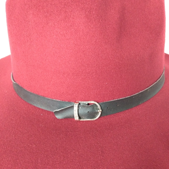 Women's Burgundy Floppy Brim Fedora Hat NWT - Picture 4 of 10